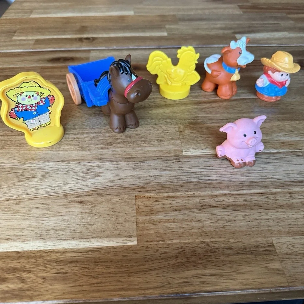 Vintage Fisher Price Little People 90s Farm Animals Lot Of 6 Toys Horse Cow Pig